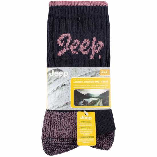 Jeep 3 Pack Cotton Boot Socks Womens Тъмносин/Розово Дамски чорапи