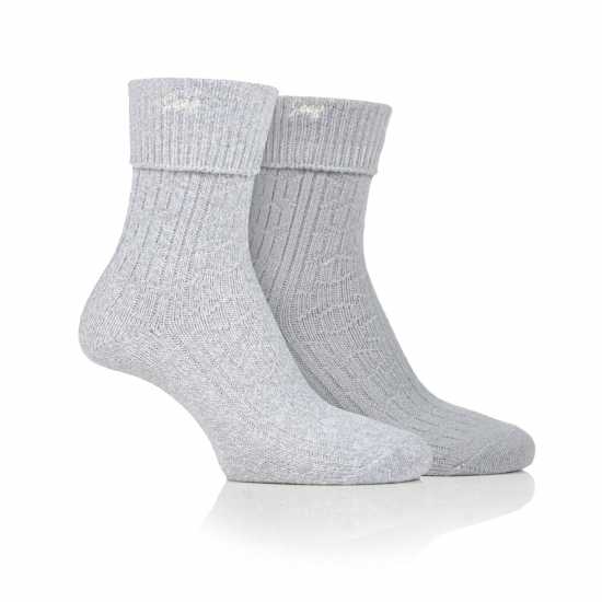 Jeep 2P Soft Boot Socks Womens Сланце/Бяло Дамски чорапи