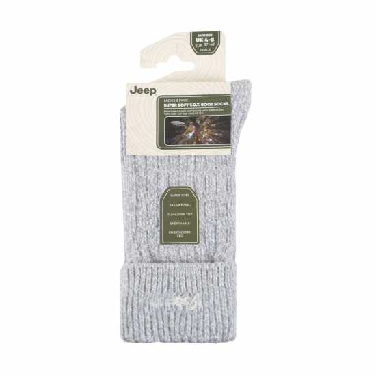 Jeep 2P Soft Boot Socks Womens Сланце/Бяло Дамски чорапи