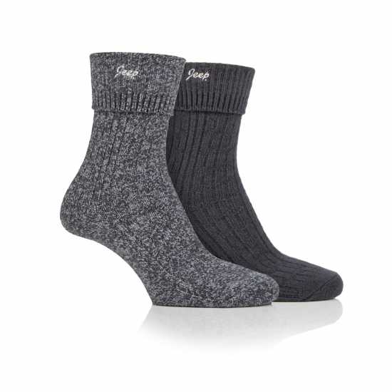 Jeep 2P Soft Boot Socks Womens Въглен/Сланец Дамски чорапи