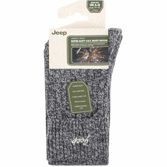 Jeep 2P Soft Boot Socks Womens Въглен/Сланец Дамски чорапи