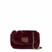 Biba Чанта За Рамо Faux Fur Shoulder Bag Виндзор Вино Bags under 80