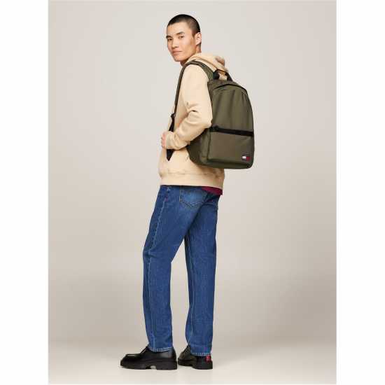 Tommy Jeans Essential Dome Flag Backpack Певтър зелено 