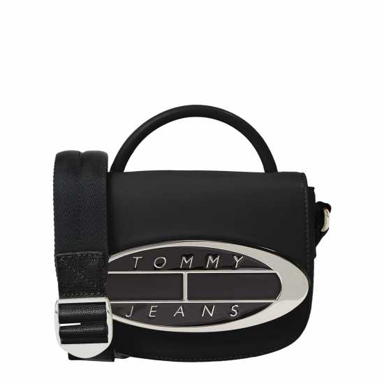 Tommy Jeans Origin Plaque Crossbody Bag Черно 