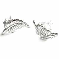 Sterling Silver Angel Wing Feather Stud Earrings