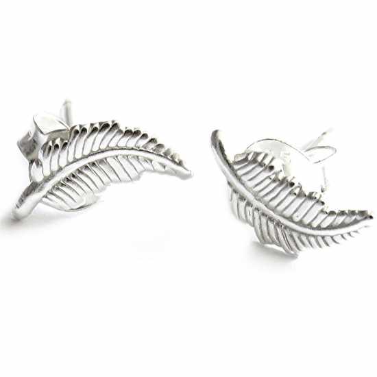 Sterling Silver Angel Wing Feather Stud Earrings  Бижутерия