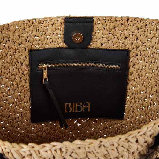 Biba Плажна Чанта Logo Beach Bag Естествено Bags under 80