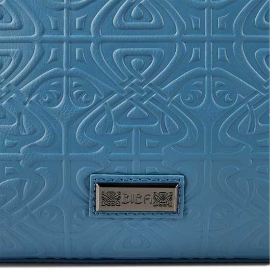 Biba Leather Filigree Embossed Clutch Bag Корнет Син Bags under 80