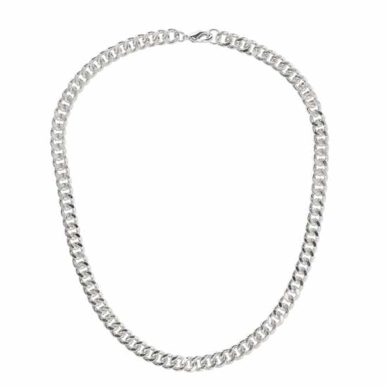 Fabric Curb Chain Necklace Родиум Бижутерия