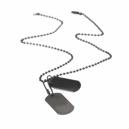 Fabric Metal Tag Necklace Гънметал Бижутерия