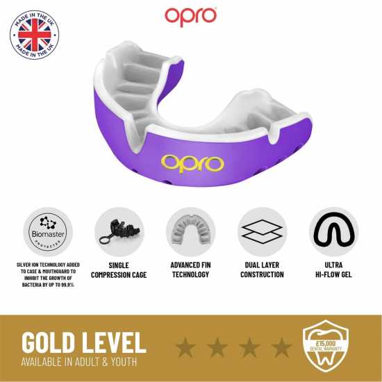 Opro Gold Self Fit 00 White/Gold Боксови протектори за уста