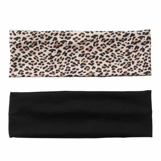 Miso 2Pk Stretch Headband Черно/Леопард 