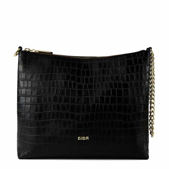 Biba Leather Slouchy Clutch Черен Крок Bags under 80