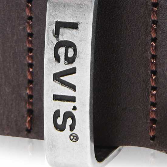 Levis Кожен Колан Leather Belt Тъмно кафяво 