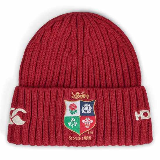 Canterbury British And Irish Lions 2024 Beanie Hat Adults Red Dahlia Подаръци и играчки