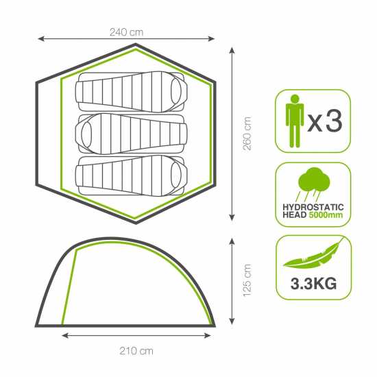 Karrimor Panther 3-Man Backpacking Tent  Палатки