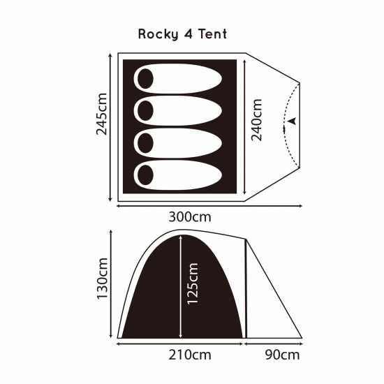 Gelert Rocky 4 Tent  Палатки