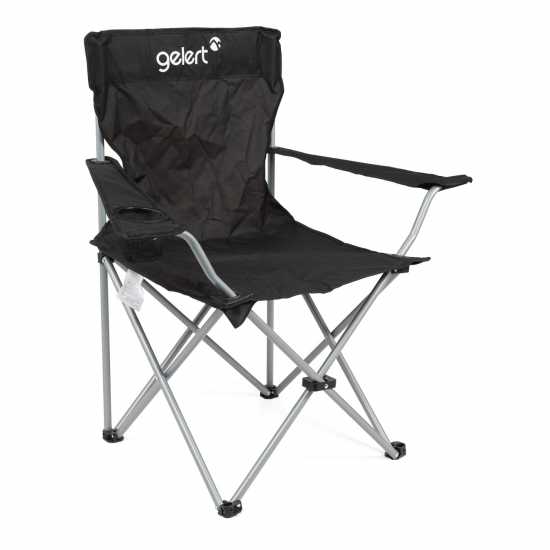 Gelert Стол За Къмпинг Comfort Camping Chair With Drink Holder Черно Лагерни маси и столове