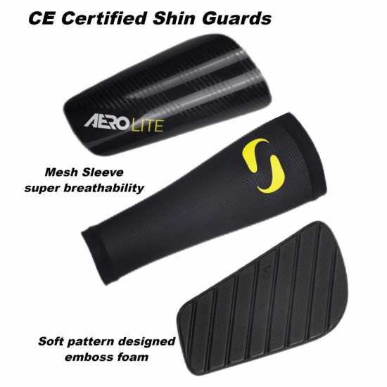 Sondico Протектори За Пищял Aerolite High-Performance Shin Guards Черно Футболни аксесоари