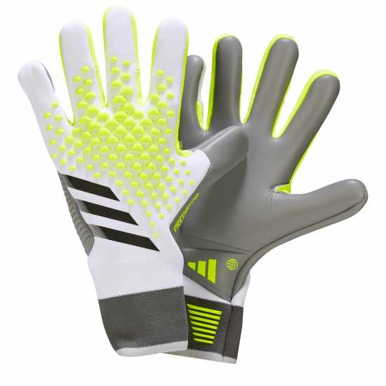 Adidas Вратарски Ръкавици Predator Pro Goalkeeper Gloves Adults Бяло/Лимон Вратарски ръкавици и облекло