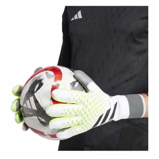 Adidas Вратарски Ръкавици Predator Pro Goalkeeper Gloves Adults Бяло/Лимон Вратарски ръкавици и облекло