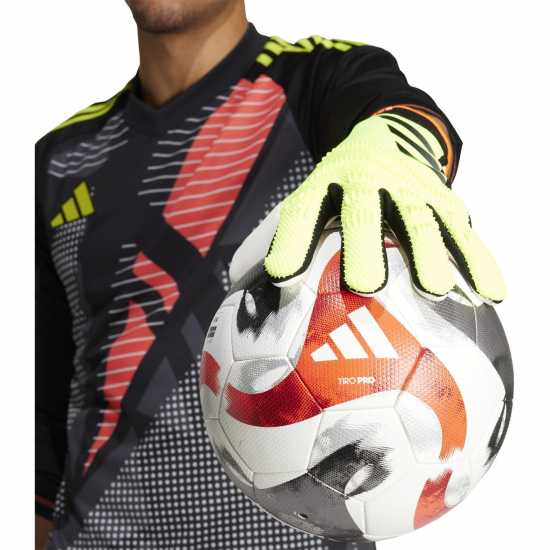 Adidas Вратарски Ръкавици Predator Pro Goalkeeper Gloves Adults Жълто/Червено Вратарски ръкавици и облекло