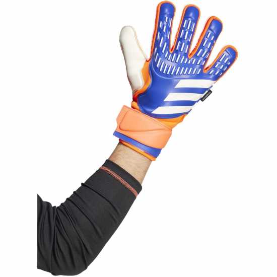 Adidas Мъжки Ръкавици Predator Match Fingersave Gloves Mens Синьо/Червено Вратарски ръкавици и облекло