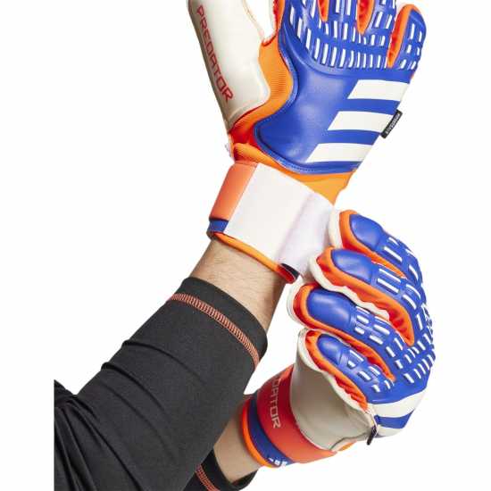 Adidas Мъжки Ръкавици Predator Match Fingersave Gloves Mens Синьо/Червено Вратарски ръкавици и облекло