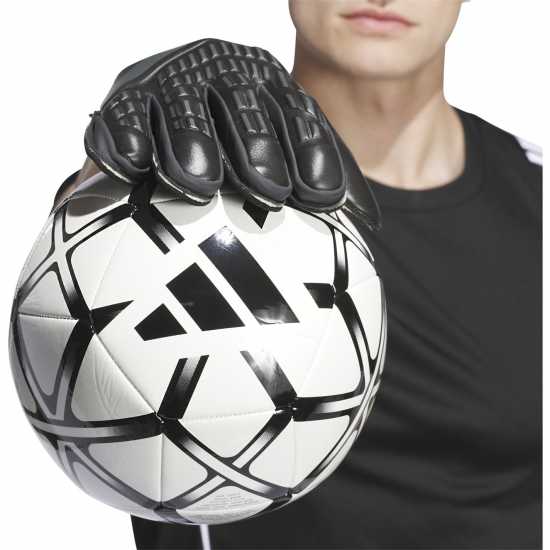 Adidas Мъжки Ръкавици Predator Match Fingersave Gloves Mens Черно Вратарски ръкавици и облекло