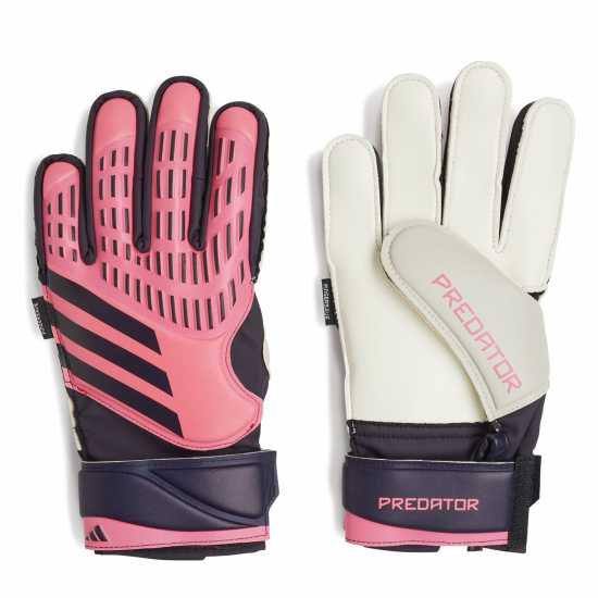 Adidas Детски Вратарски Ръкавици Predator Match Fingersave Goalkeeper Gloves Junior Розово/Черно Вратарски ръкавици и облекло