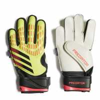 Adidas Детски Вратарски Ръкавици Predator Match Fingersave Goalkeeper Gloves Junior Yellow/Black Вратарски ръкавици и облекло