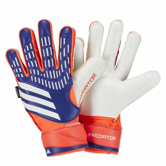 Adidas Детски Вратарски Ръкавици Predator Match Fingersave Goalkeeper Gloves Junior Синьо/Червено Вратарски ръкавици и облекло