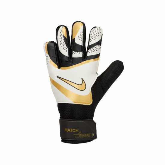 Nike Детски Вратарски Ръкавици Match Goalkeeper Gloves Junior Black/Gold Вратарски ръкавици и облекло