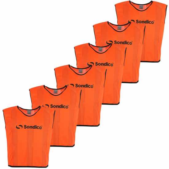 Sondico 6 Pack Mesh Hi Viz Training Bibs Оранжево Футболни аксесоари