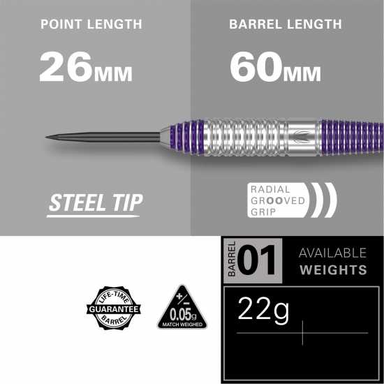 Target Darts Luke Littler 22G Brass Dart Set  Дартс