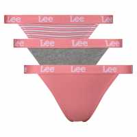 Lee Tanga Briefs 3-Pack Розово/Полоса/Сиво 