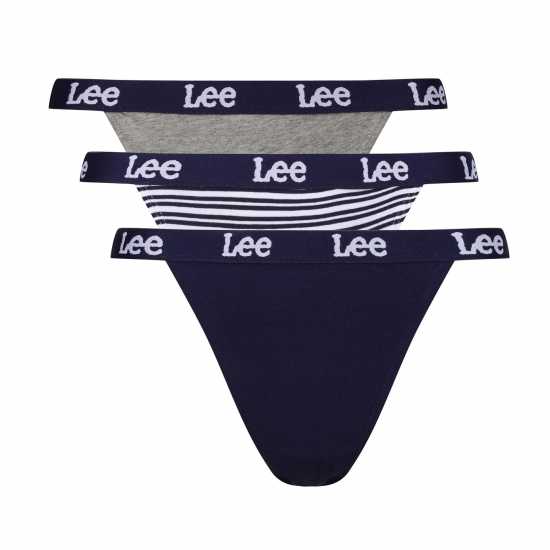 Lee Tanga Briefs 3-Pack Синьо/Полоска/Сиво 