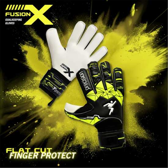 Precision Training Junior Fusion X Flat Cut Finger Protect Gk Gloves  Вратарски ръкавици и облекло