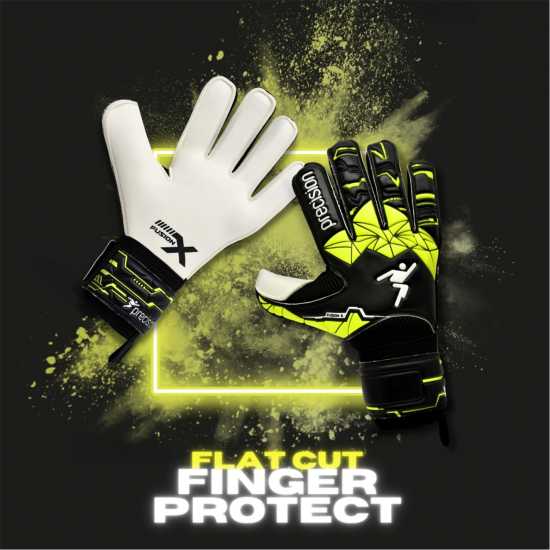 Precision Training Junior Fusion X Flat Cut Finger Protect Gk Gloves  Вратарски ръкавици и облекло