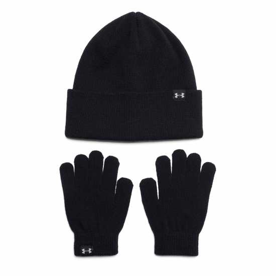 Under Armour Armour G Beanie/glove Combo Hat And Glove Set Girls Черно 