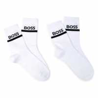 Hugo Boss Boss Logo Print Socks Junior Boys. Бяло/Бяло 10P 