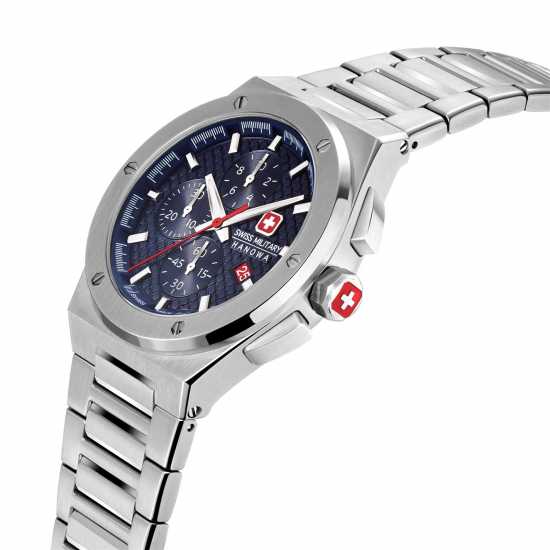 Swiss Military Hanowa Chrono Stainless Steel Sports Quartz Watch  Часовници