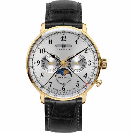 Zeppelin Moonphase Plated Stainless Steel Classic Watch  Часовници