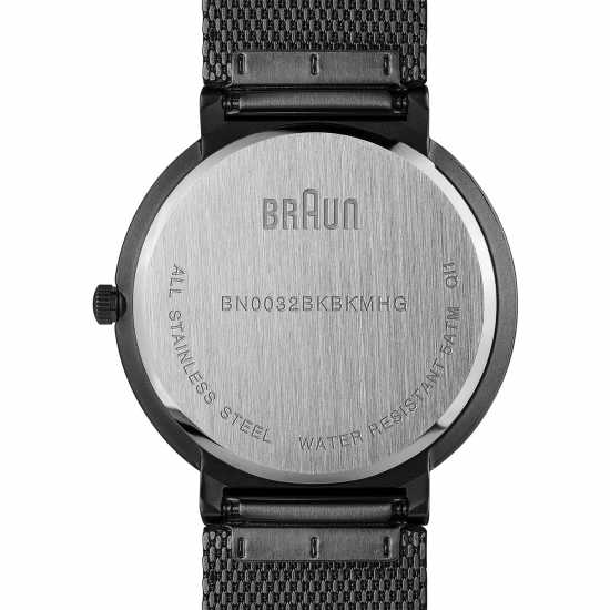 Braun Classic Stainless Steel Classic Analogue Watch Bn0032Whbkg Черно Бижутерия