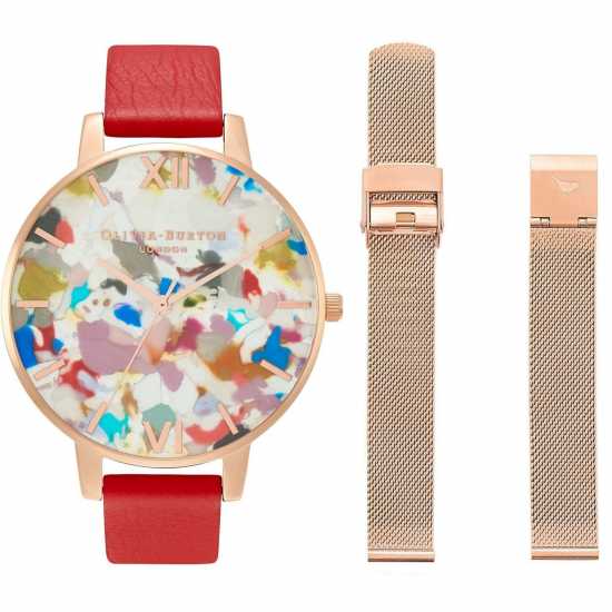 Olivia Burton Art Stainless Steel Fashion Analogue Quartz Watch Рс Часовници