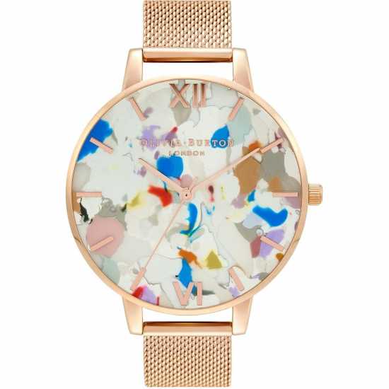 Olivia Burton Art Stainless Steel Fashion Analogue Quartz Watch Рс Часовници