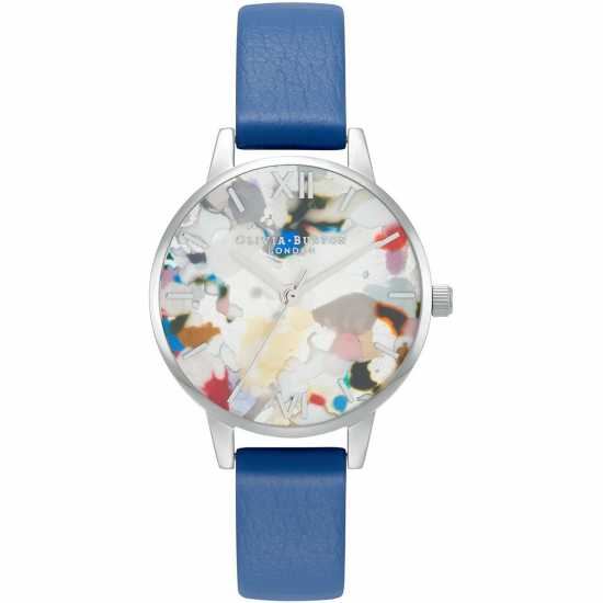 Olivia Burton Art Stainless Steel Fashion Analogue Quartz Watch Сребърно Часовници