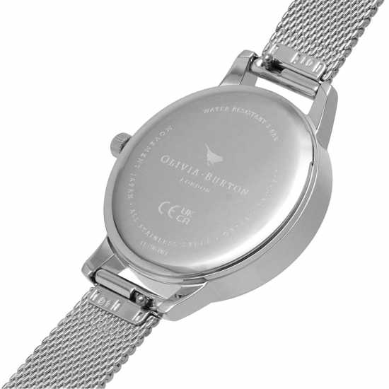 Olivia Burton Art Stainless Steel Fashion Analogue Quartz Watch Сребърно Часовници