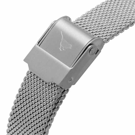 Olivia Burton Art Stainless Steel Fashion Analogue Quartz Watch Сребърно Часовници