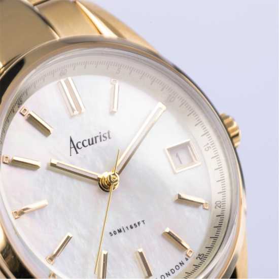 Accurist Womens Stainless Steel Classic Analogue Quartz Watch Бял Бижутерия